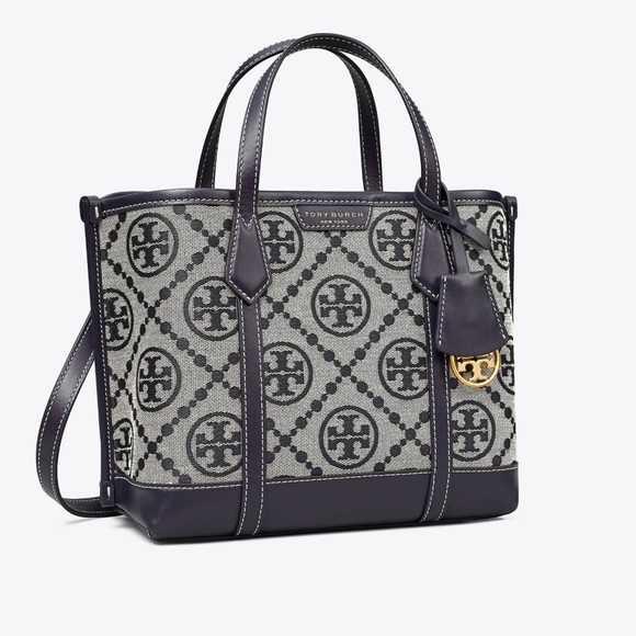 Tory Burch Perry T monogram small triple compartment tote - Picture 5 of 8